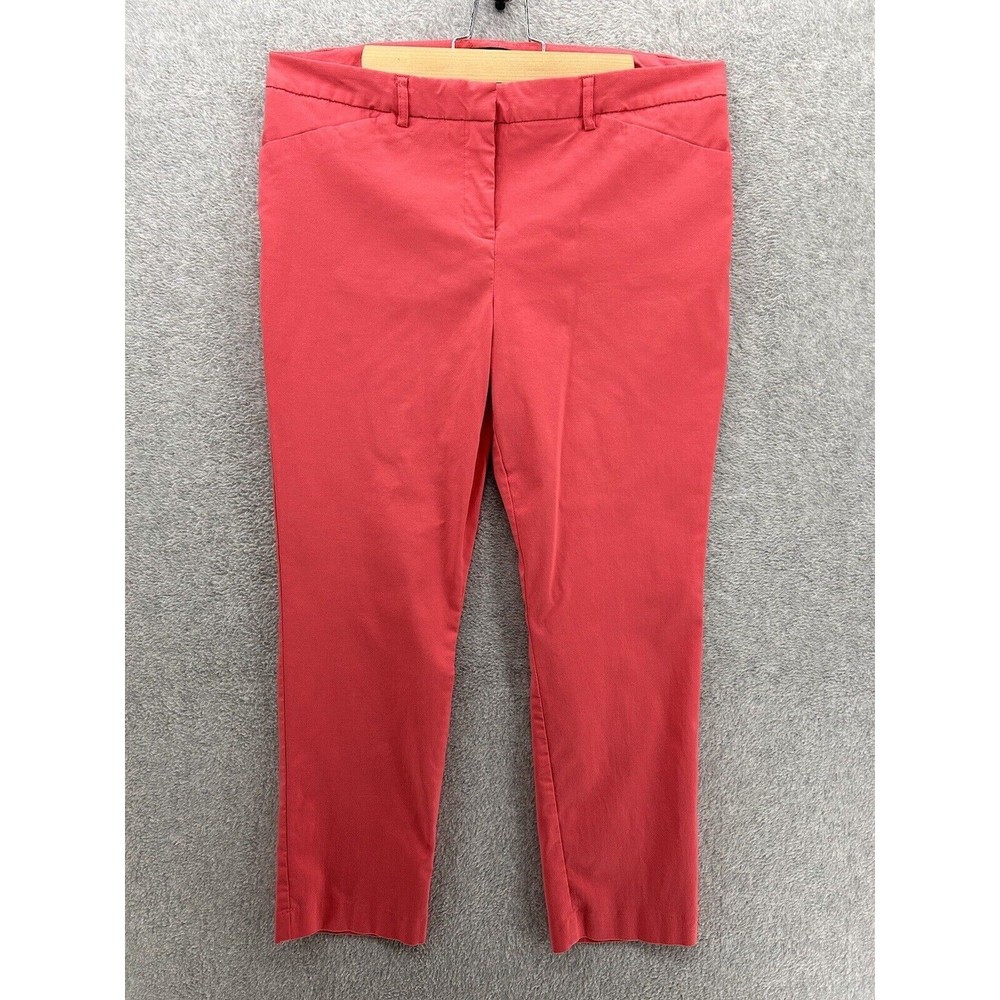 Mario Serrani Italy Women's Pants Solid Pink Size 12 Faux Pockets Ankle